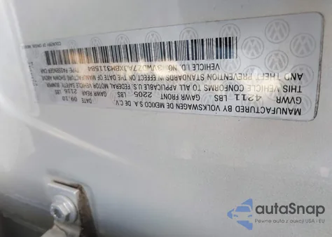 2011 Volkswagen Jetta 2.5L Se из США, поврежденный, VIN 3VWDZ7AJXBM311584